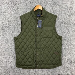 Polo Ralph Lauren Vest Mens 2XL Green Iconic Quilted Jacket Gilet Classic XXL